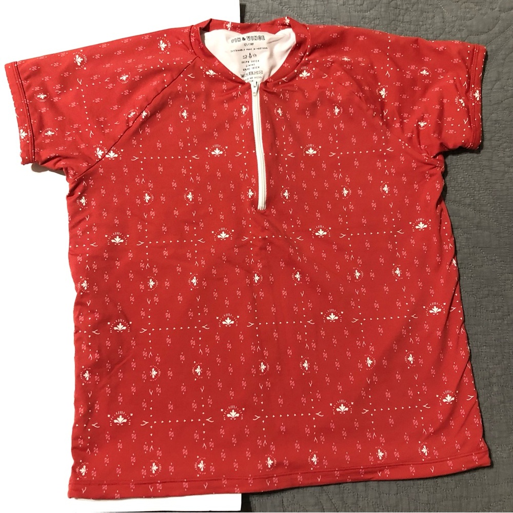 FIN & VINCE Red Rash guard Swim Shirt - 12 Unisex